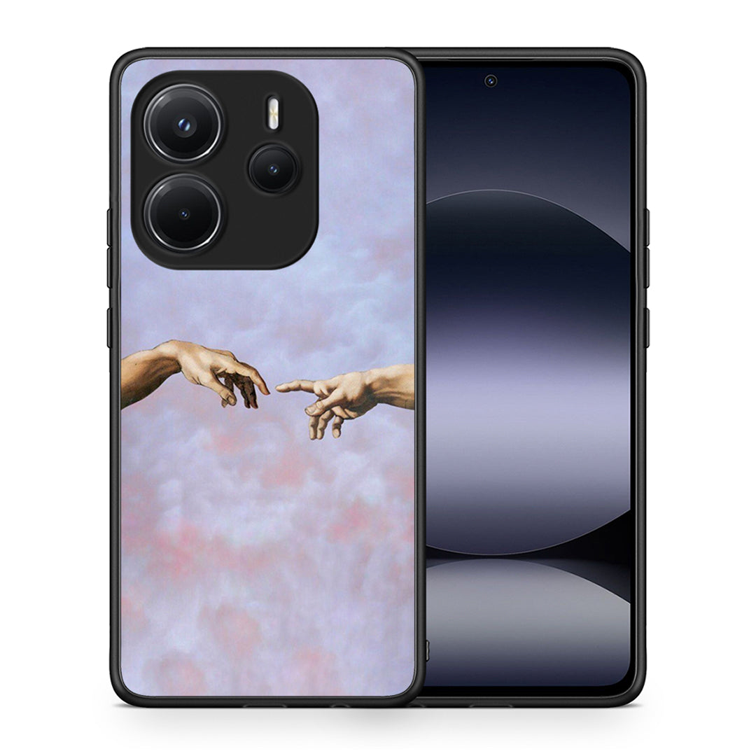 Θήκη Xiaomi Redmi Note 14 4G Adam Hand από τη Smartfits με σχέδιο στο πίσω μέρος και μαύρο περίβλημα | Xiaomi Redmi Note 14 4G Adam Hand case with colorful back and black bezels