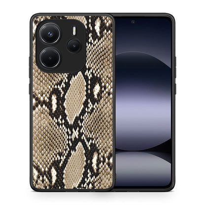 Θήκη Xiaomi Redmi Note 14 4G Fashion Snake Animal από τη Smartfits με σχέδιο στο πίσω μέρος και μαύρο περίβλημα | Xiaomi Redmi Note 14 4G Fashion Snake Animal case with colorful back and black bezels