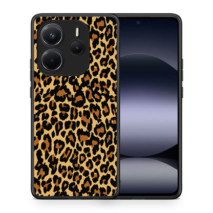 Θήκη Xiaomi Redmi Note 14 4G Leopard Animal από τη Smartfits με σχέδιο στο πίσω μέρος και μαύρο περίβλημα | Xiaomi Redmi Note 14 4G Leopard Animal case with colorful back and black bezels
