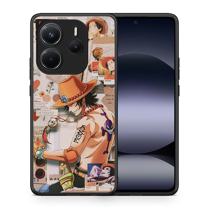 Θήκη Xiaomi Redmi Note 14 4G Anime Collage από τη Smartfits με σχέδιο στο πίσω μέρος και μαύρο περίβλημα | Xiaomi Redmi Note 14 4G Anime Collage case with colorful back and black bezels