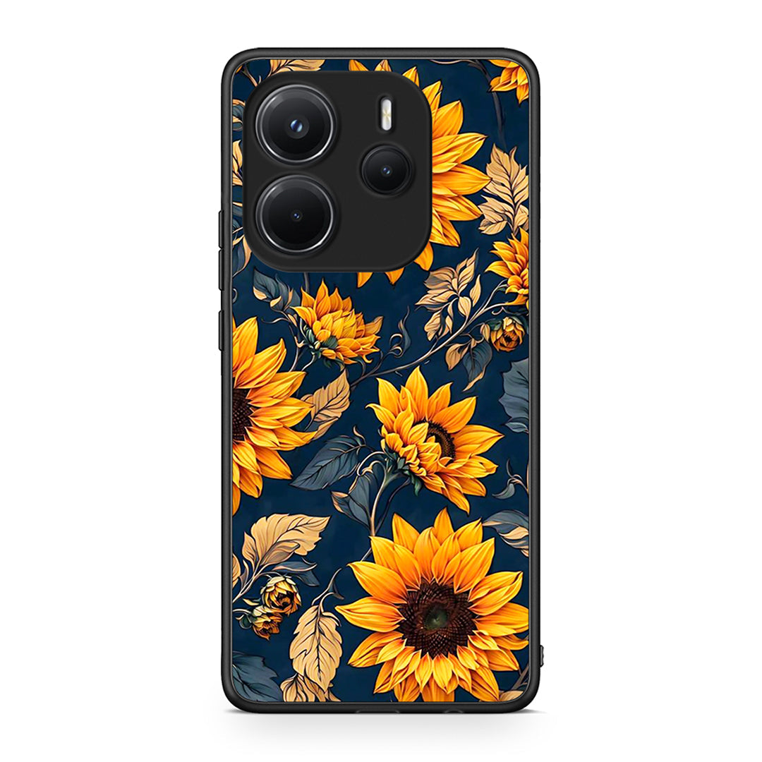Xiaomi Redmi Note 14 4G Autumn Sunflowers Θήκη από τη Smartfits με σχέδιο στο πίσω μέρος και μαύρο περίβλημα | Smartphone case with colorful back and black bezels by Smartfits