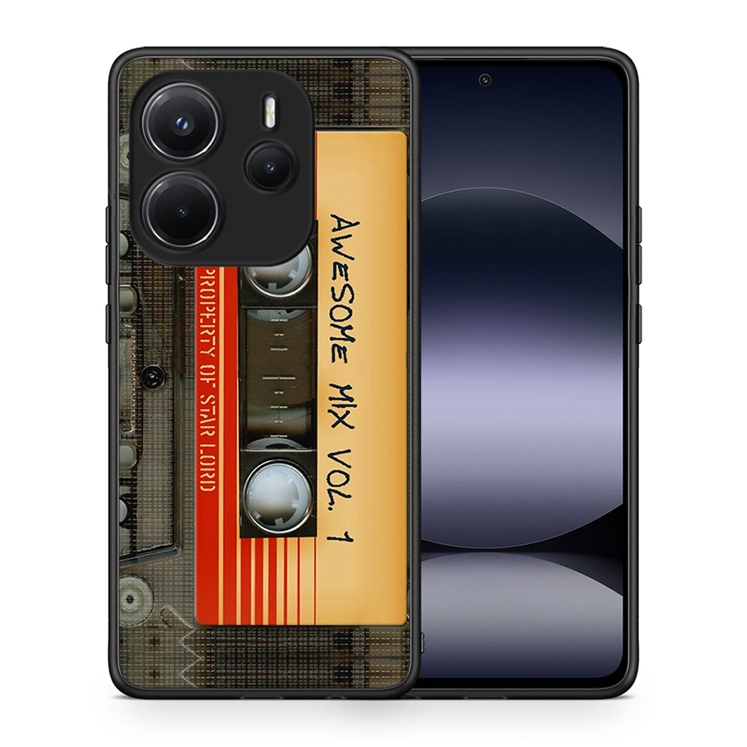 Θήκη Xiaomi Redmi Note 14 4G Awesome Mix από τη Smartfits με σχέδιο στο πίσω μέρος και μαύρο περίβλημα | Xiaomi Redmi Note 14 4G Awesome Mix case with colorful back and black bezels