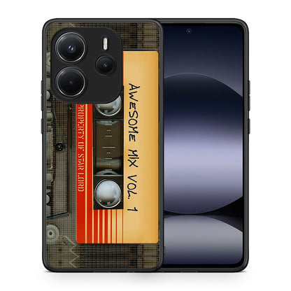 Θήκη Xiaomi Redmi Note 14 4G Awesome Mix από τη Smartfits με σχέδιο στο πίσω μέρος και μαύρο περίβλημα | Xiaomi Redmi Note 14 4G Awesome Mix case with colorful back and black bezels