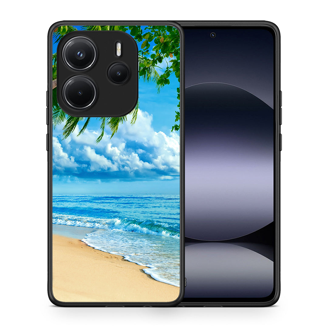 Θήκη Xiaomi Redmi Note 14 4G Beautiful Beach από τη Smartfits με σχέδιο στο πίσω μέρος και μαύρο περίβλημα | Xiaomi Redmi Note 14 4G Beautiful Beach case with colorful back and black bezels