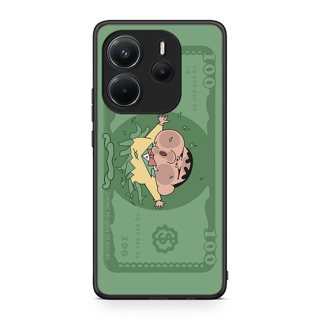 Xiaomi Redmi Note 14 4G Big Money Θήκη Αγίου Βαλεντίνου από τη Smartfits με σχέδιο στο πίσω μέρος και μαύρο περίβλημα | Smartphone case with colorful back and black bezels by Smartfits