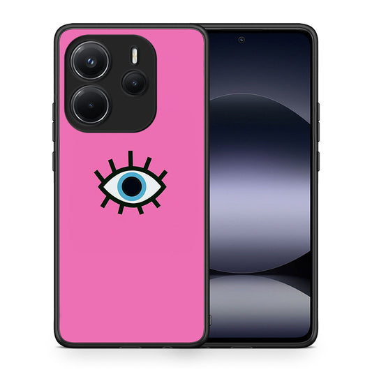 Θήκη Xiaomi Redmi Note 14 4G Blue Eye Pink από τη Smartfits με σχέδιο στο πίσω μέρος και μαύρο περίβλημα | Xiaomi Redmi Note 14 4G Blue Eye Pink case with colorful back and black bezels
