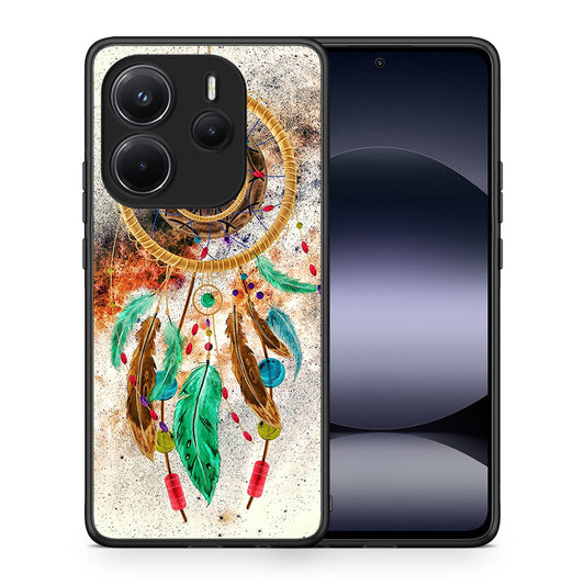 Θήκη Xiaomi Redmi Note 14 4G DreamCatcher Boho από τη Smartfits με σχέδιο στο πίσω μέρος και μαύρο περίβλημα | Xiaomi Redmi Note 14 4G DreamCatcher Boho case with colorful back and black bezels