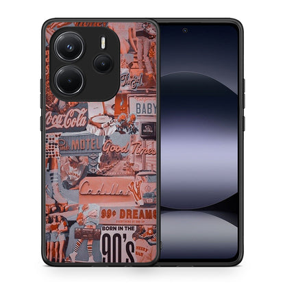Θήκη Xiaomi Redmi Note 14 4G Born In 90s από τη Smartfits με σχέδιο στο πίσω μέρος και μαύρο περίβλημα | Xiaomi Redmi Note 14 4G Born In 90s case with colorful back and black bezels