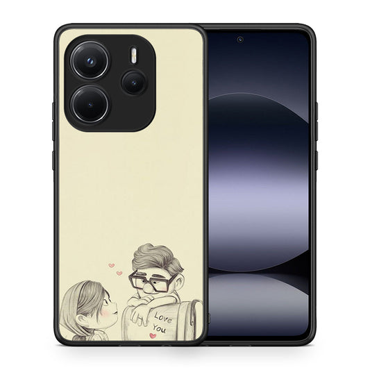 Θήκη Xiaomi Redmi Note 14 4G Carl And Ellie από τη Smartfits με σχέδιο στο πίσω μέρος και μαύρο περίβλημα | Xiaomi Redmi Note 14 4G Carl And Ellie case with colorful back and black bezels