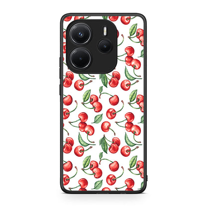 Xiaomi Redmi Note 14 4G Cherry Summer θήκη από τη Smartfits με σχέδιο στο πίσω μέρος και μαύρο περίβλημα | Smartphone case with colorful back and black bezels by Smartfits