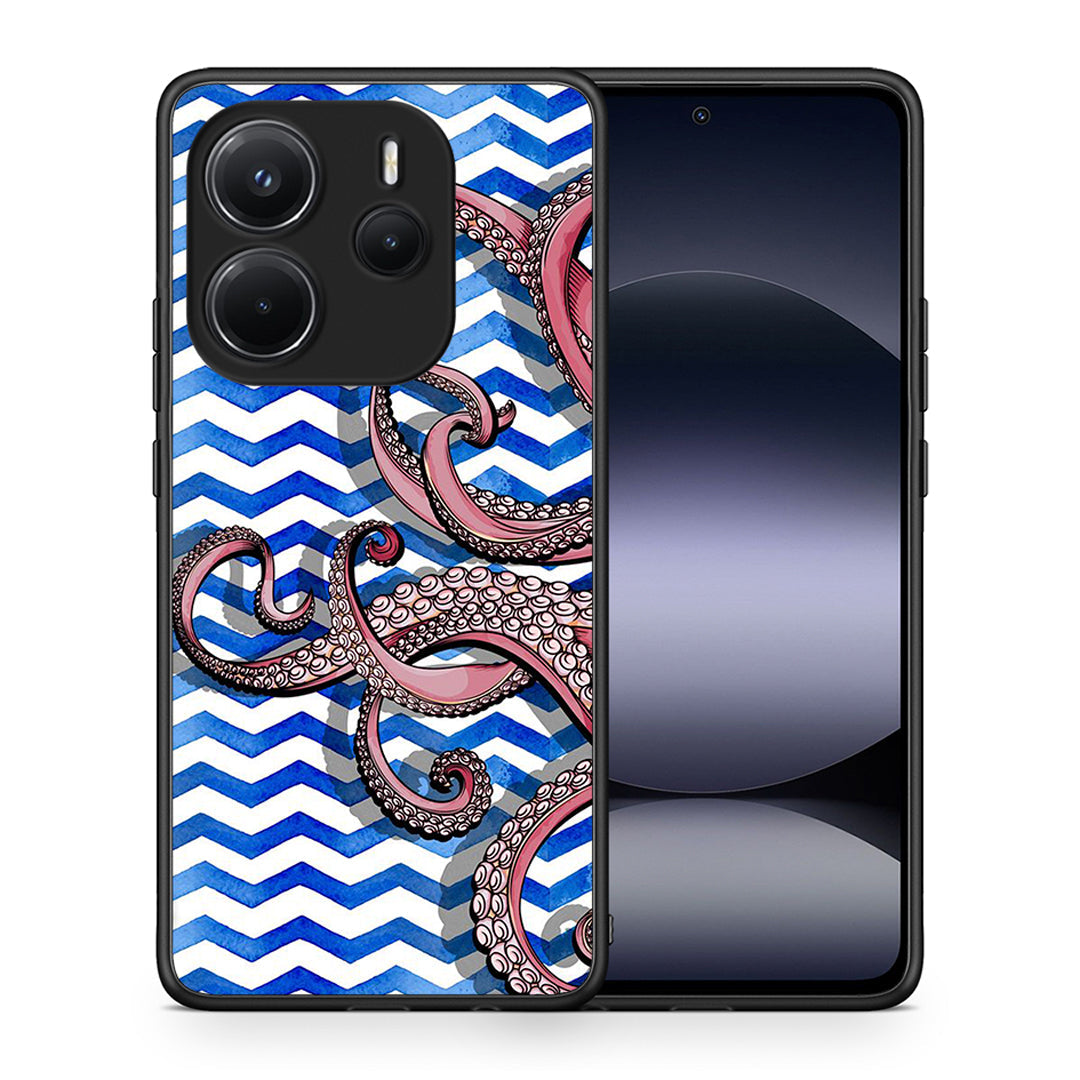 Θήκη Xiaomi Redmi Note 14 4G Chevron Devilfish από τη Smartfits με σχέδιο στο πίσω μέρος και μαύρο περίβλημα | Xiaomi Redmi Note 14 4G Chevron Devilfish case with colorful back and black bezels