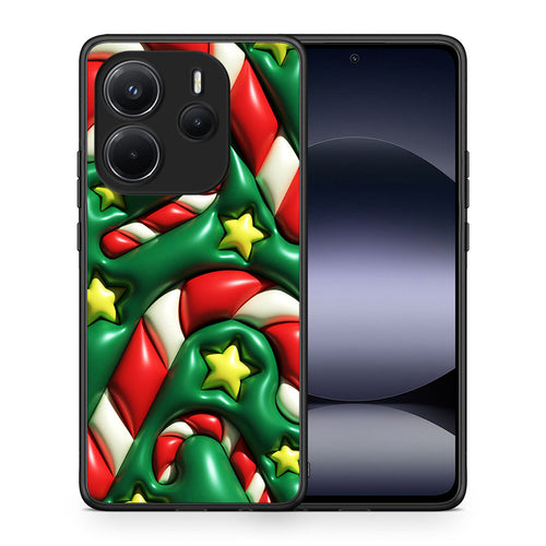 Θήκη Xiaomi Redmi Note 14 4G Christmas Bubbles από τη Smartfits με σχέδιο στο πίσω μέρος και μαύρο περίβλημα | Xiaomi Redmi Note 14 4G Christmas Bubbles case with colorful back and black bezels