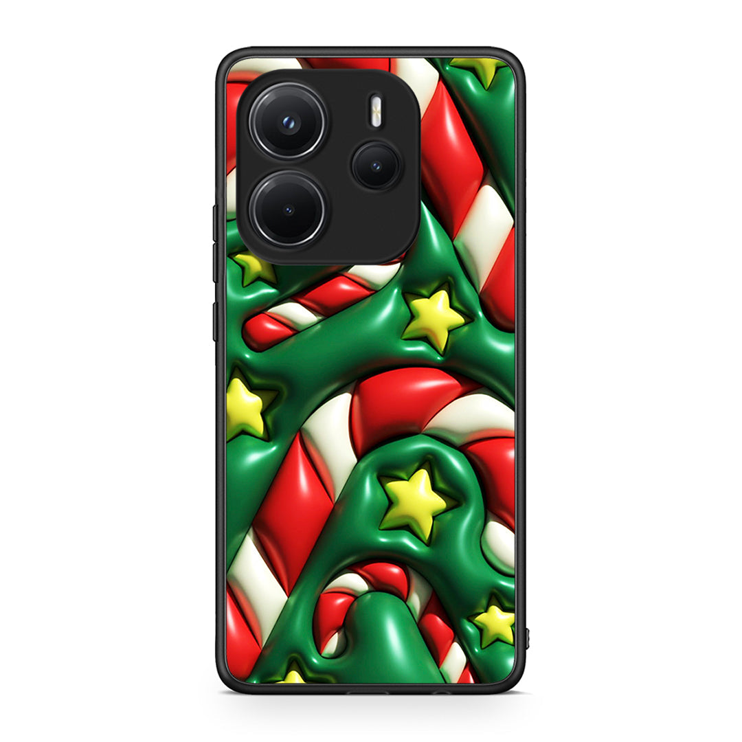 Xiaomi Redmi Note 14 4G Christmas Bubbles θήκη από τη Smartfits με σχέδιο στο πίσω μέρος και μαύρο περίβλημα | Smartphone case with colorful back and black bezels by Smartfits