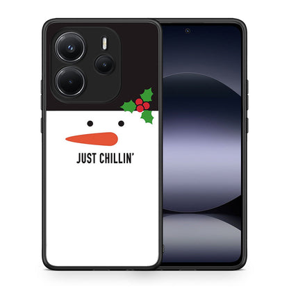 Θήκη Xiaomi Redmi Note 14 4G Christmas Chillin από τη Smartfits με σχέδιο στο πίσω μέρος και μαύρο περίβλημα | Xiaomi Redmi Note 14 4G Christmas Chillin case with colorful back and black bezels