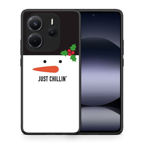 Θήκη Xiaomi Redmi Note 14 4G Christmas Chillin από τη Smartfits με σχέδιο στο πίσω μέρος και μαύρο περίβλημα | Xiaomi Redmi Note 14 4G Christmas Chillin case with colorful back and black bezels