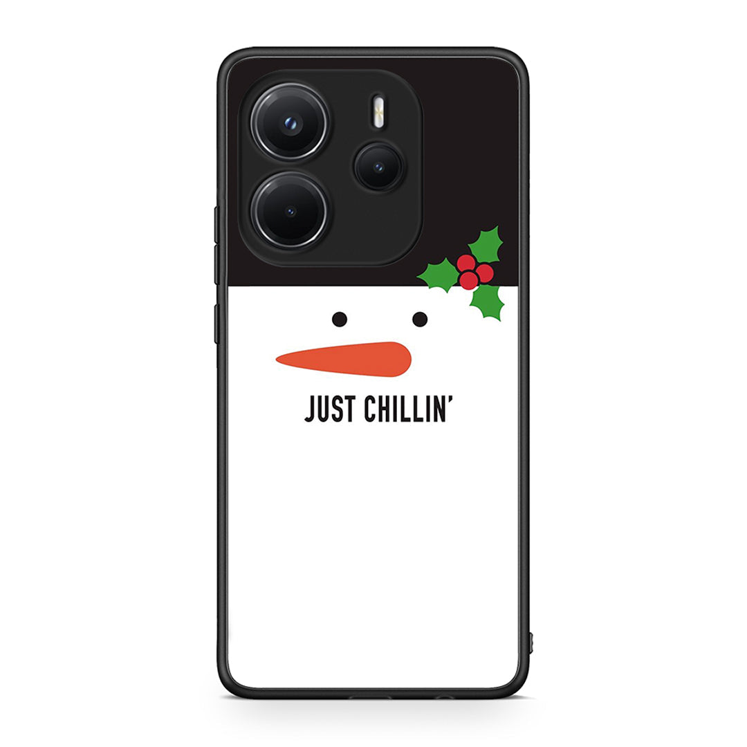 Xiaomi Redmi Note 14 4G Christmas Chillin θήκη από τη Smartfits με σχέδιο στο πίσω μέρος και μαύρο περίβλημα | Smartphone case with colorful back and black bezels by Smartfits