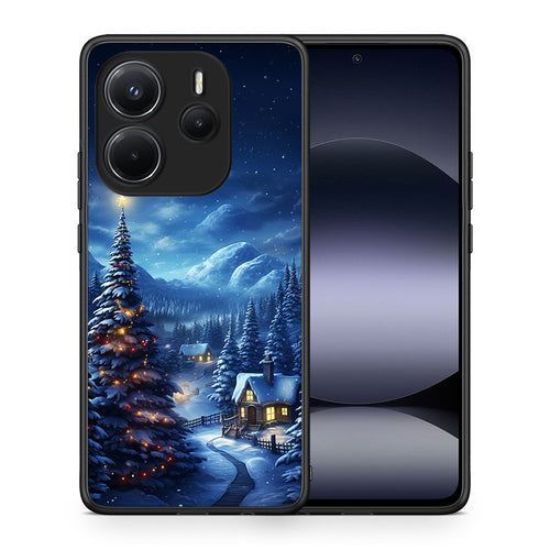 Θήκη Xiaomi Redmi Note 14 4G Christmas Scenery από τη Smartfits με σχέδιο στο πίσω μέρος και μαύρο περίβλημα | Xiaomi Redmi Note 14 4G Christmas Scenery case with colorful back and black bezels