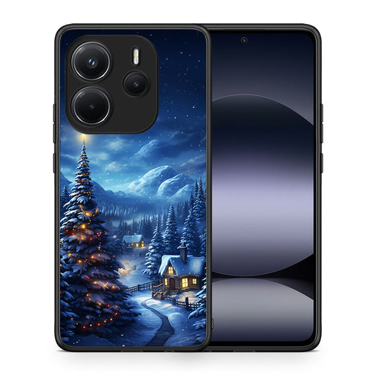 Θήκη Xiaomi Redmi Note 14 4G Christmas Scenery από τη Smartfits με σχέδιο στο πίσω μέρος και μαύρο περίβλημα | Xiaomi Redmi Note 14 4G Christmas Scenery case with colorful back and black bezels