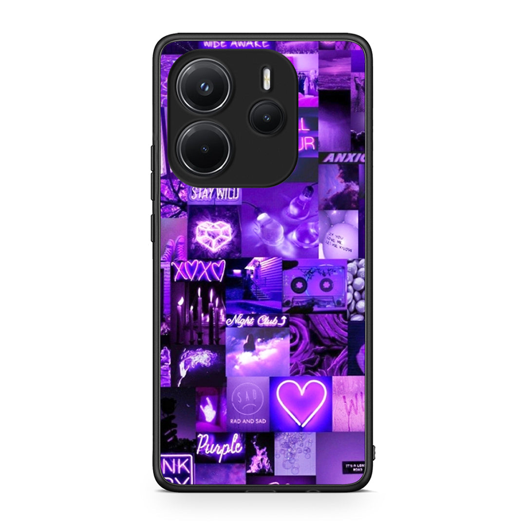 Xiaomi Redmi Note 14 4G Collage Stay Wild Θήκη Αγίου Βαλεντίνου από τη Smartfits με σχέδιο στο πίσω μέρος και μαύρο περίβλημα | Smartphone case with colorful back and black bezels by Smartfits