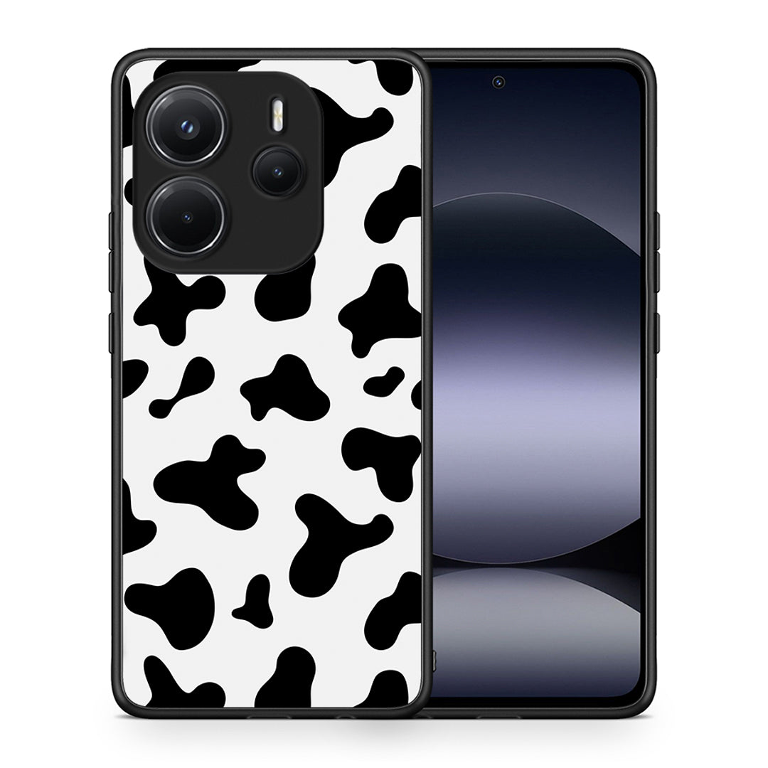 Θήκη Xiaomi Redmi Note 14 4G Cow Print από τη Smartfits με σχέδιο στο πίσω μέρος και μαύρο περίβλημα | Xiaomi Redmi Note 14 4G Cow Print case with colorful back and black bezels