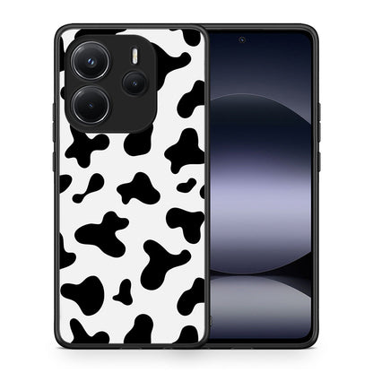 Θήκη Xiaomi Redmi Note 14 4G Cow Print από τη Smartfits με σχέδιο στο πίσω μέρος και μαύρο περίβλημα | Xiaomi Redmi Note 14 4G Cow Print case with colorful back and black bezels
