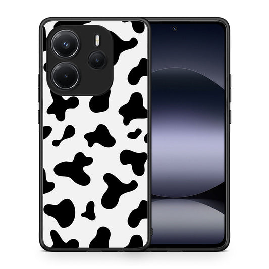 Θήκη Xiaomi Redmi Note 14 4G Cow Print από τη Smartfits με σχέδιο στο πίσω μέρος και μαύρο περίβλημα | Xiaomi Redmi Note 14 4G Cow Print case with colorful back and black bezels