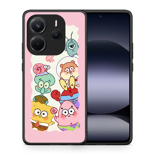 Θήκη Xiaomi Redmi Note 14 4G Cute Companion από τη Smartfits με σχέδιο στο πίσω μέρος και μαύρο περίβλημα | Xiaomi Redmi Note 14 4G Cute Companion case with colorful back and black bezels