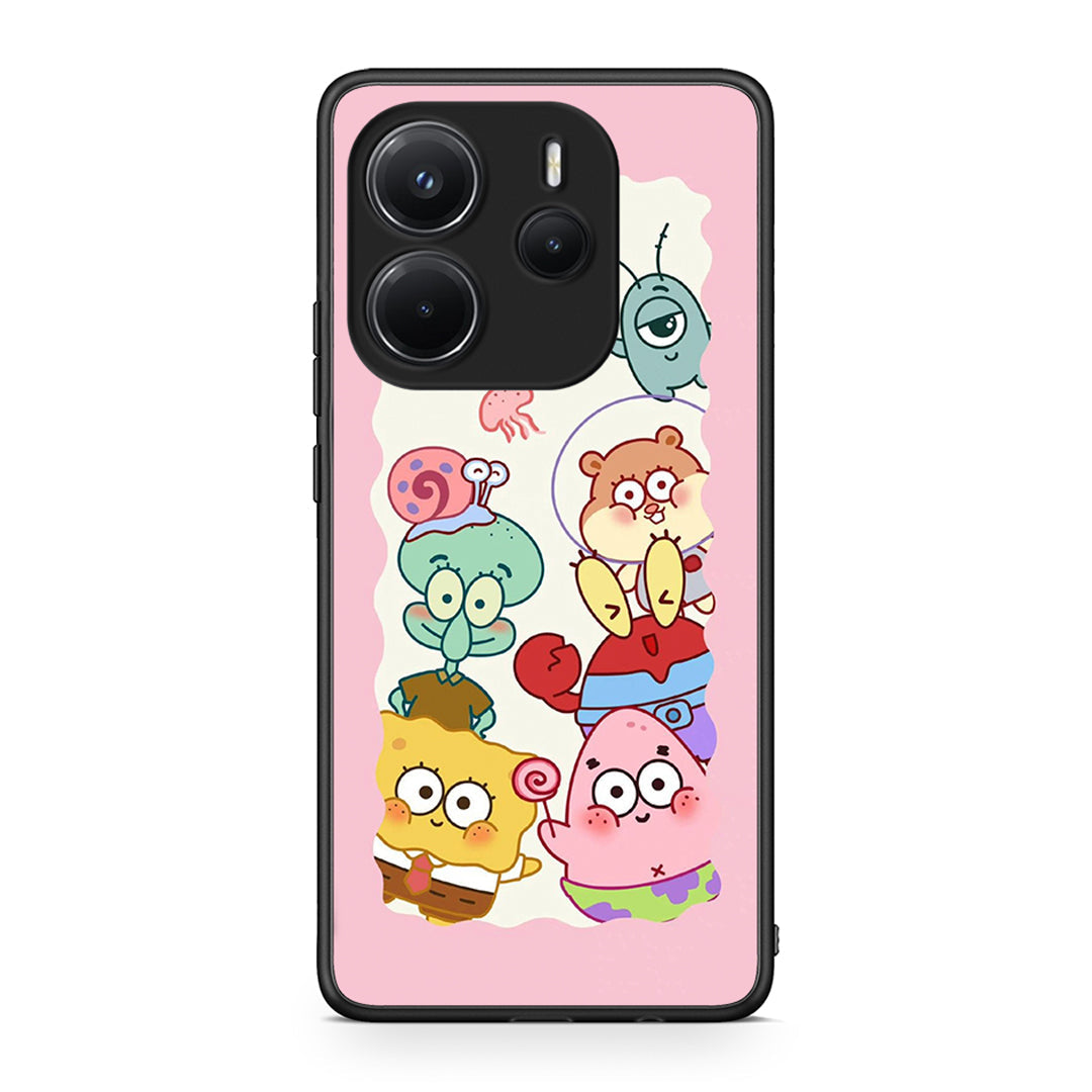 Xiaomi Redmi Note 14 4G Cute Companion θήκη από τη Smartfits με σχέδιο στο πίσω μέρος και μαύρο περίβλημα | Smartphone case with colorful back and black bezels by Smartfits
