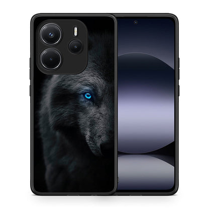 Θήκη Xiaomi Redmi Note 14 4G Dark Wolf από τη Smartfits με σχέδιο στο πίσω μέρος και μαύρο περίβλημα | Xiaomi Redmi Note 14 4G Dark Wolf case with colorful back and black bezels