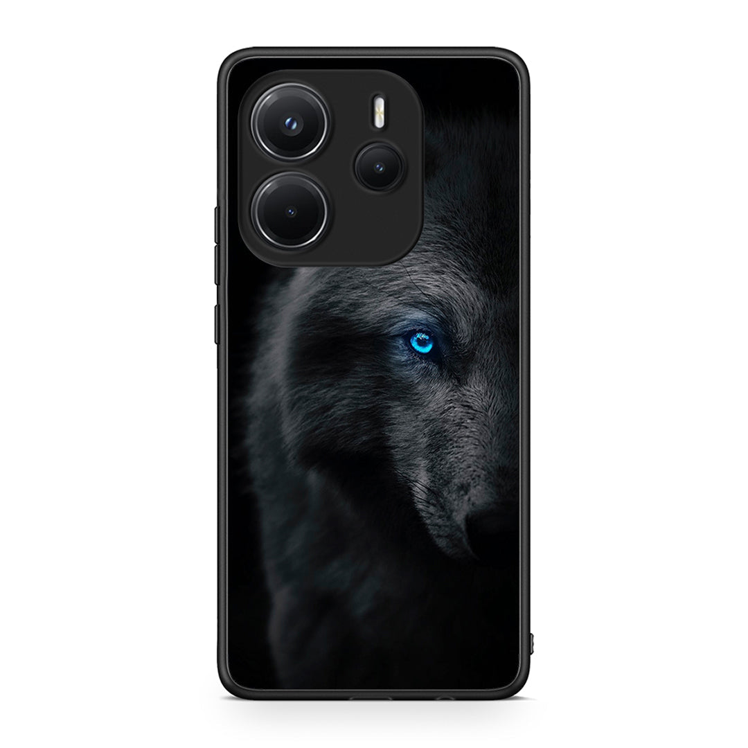 Xiaomi Redmi Note 14 4G Dark Wolf θήκη από τη Smartfits με σχέδιο στο πίσω μέρος και μαύρο περίβλημα | Smartphone case with colorful back and black bezels by Smartfits