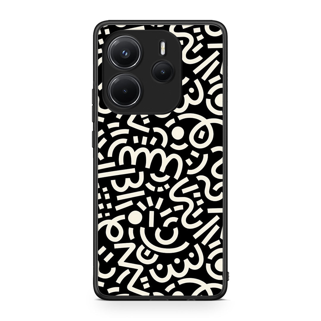 Xiaomi Redmi Note 14 4G Doodle Art Θήκη από τη Smartfits με σχέδιο στο πίσω μέρος και μαύρο περίβλημα | Smartphone case with colorful back and black bezels by Smartfits