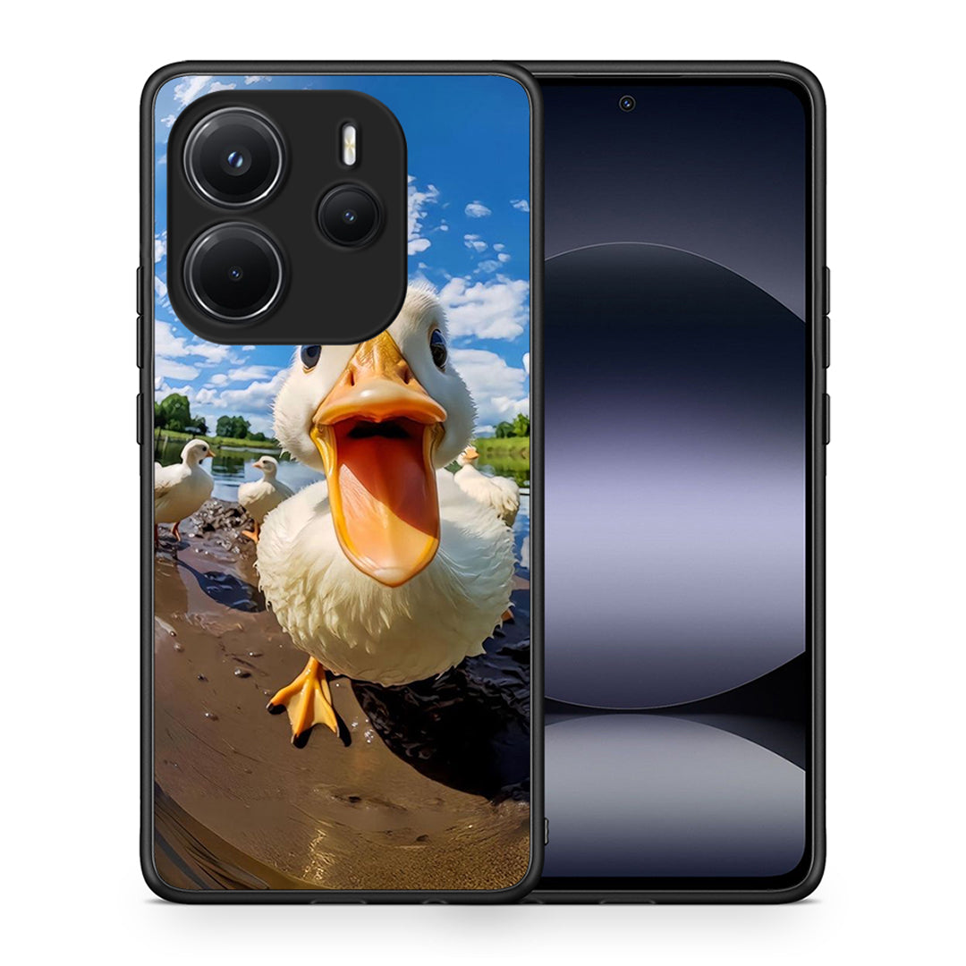 Θήκη Xiaomi Redmi Note 14 4G Duck Face από τη Smartfits με σχέδιο στο πίσω μέρος και μαύρο περίβλημα | Xiaomi Redmi Note 14 4G Duck Face case with colorful back and black bezels