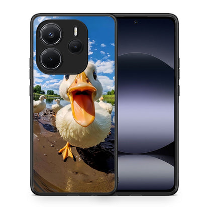 Θήκη Xiaomi Redmi Note 14 4G Duck Face από τη Smartfits με σχέδιο στο πίσω μέρος και μαύρο περίβλημα | Xiaomi Redmi Note 14 4G Duck Face case with colorful back and black bezels