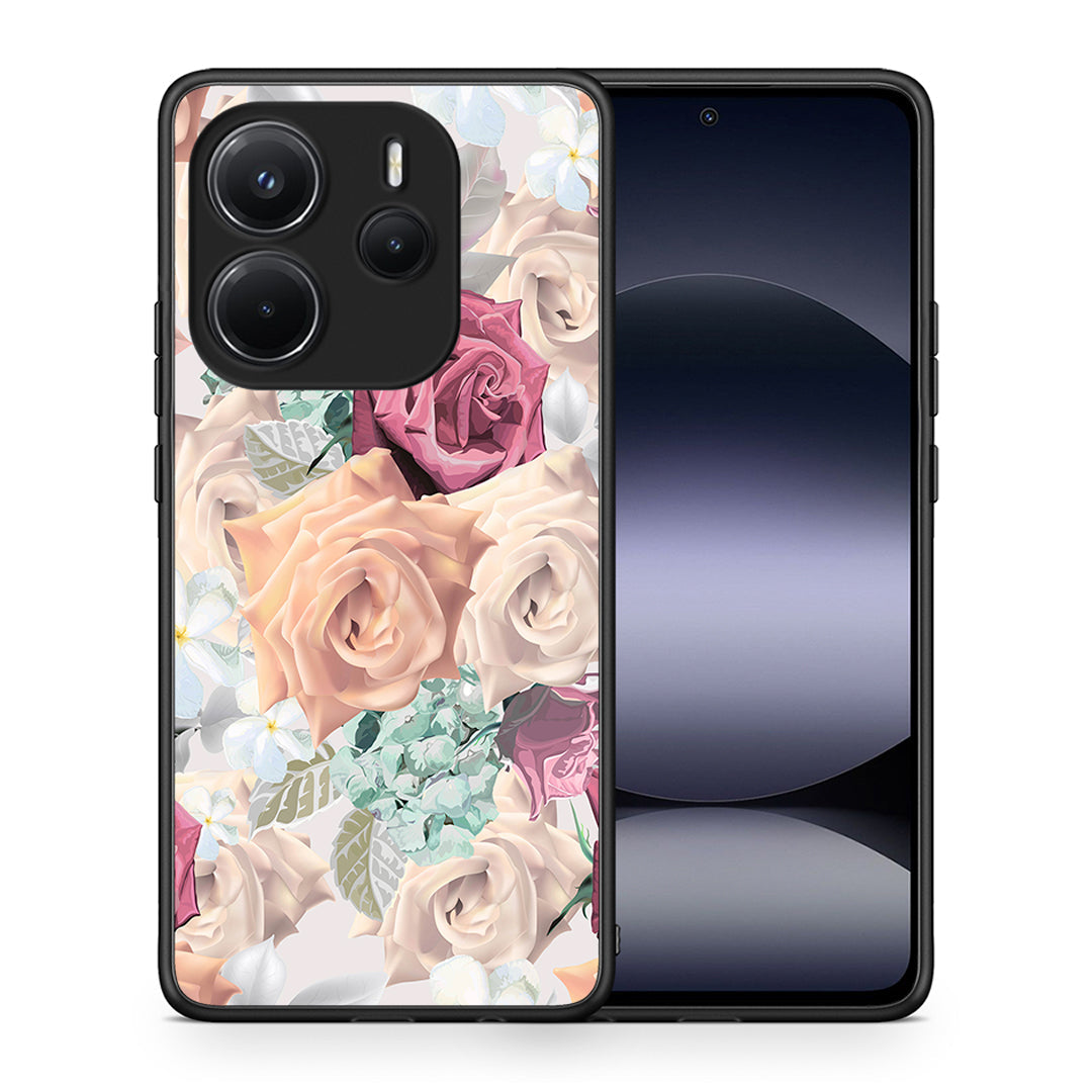 Θήκη Xiaomi Redmi Note 14 4G Bouquet Floral από τη Smartfits με σχέδιο στο πίσω μέρος και μαύρο περίβλημα | Xiaomi Redmi Note 14 4G Bouquet Floral case with colorful back and black bezels