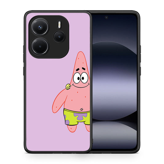 Θήκη Xiaomi Redmi Note 14 4G Friends Patrick από τη Smartfits με σχέδιο στο πίσω μέρος και μαύρο περίβλημα | Xiaomi Redmi Note 14 4G Friends Patrick case with colorful back and black bezels