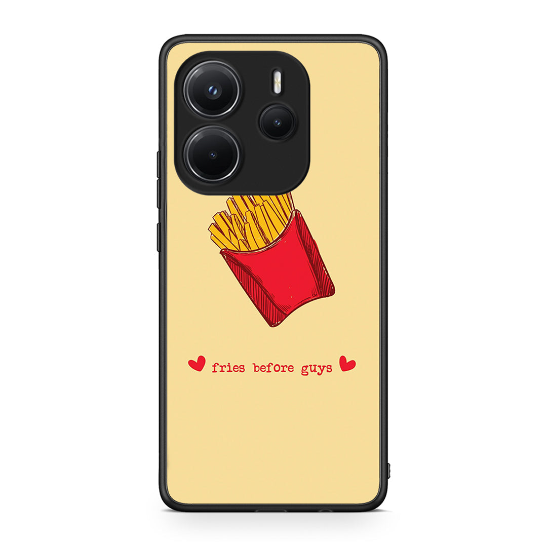 Xiaomi Redmi Note 14 4G Fries Before Guys Θήκη Αγίου Βαλεντίνου από τη Smartfits με σχέδιο στο πίσω μέρος και μαύρο περίβλημα | Smartphone case with colorful back and black bezels by Smartfits