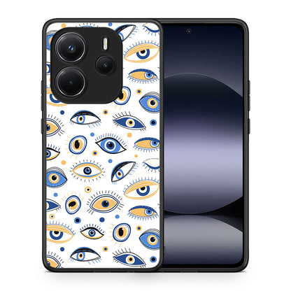 Θήκη Xiaomi Redmi Note 14 4G Ftou Ftou από τη Smartfits με σχέδιο στο πίσω μέρος και μαύρο περίβλημα | Xiaomi Redmi Note 14 4G Ftou Ftou case with colorful back and black bezels