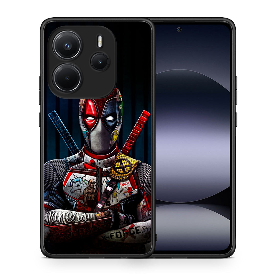 Θήκη Xiaomi Redmi Note 14 4G Funny Guy από τη Smartfits με σχέδιο στο πίσω μέρος και μαύρο περίβλημα | Xiaomi Redmi Note 14 4G Funny Guy case with colorful back and black bezels