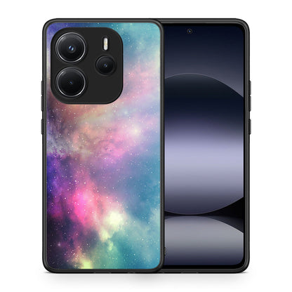 Θήκη Xiaomi Redmi Note 14 4G Rainbow Galaxy από τη Smartfits με σχέδιο στο πίσω μέρος και μαύρο περίβλημα | Xiaomi Redmi Note 14 4G Rainbow Galaxy case with colorful back and black bezels