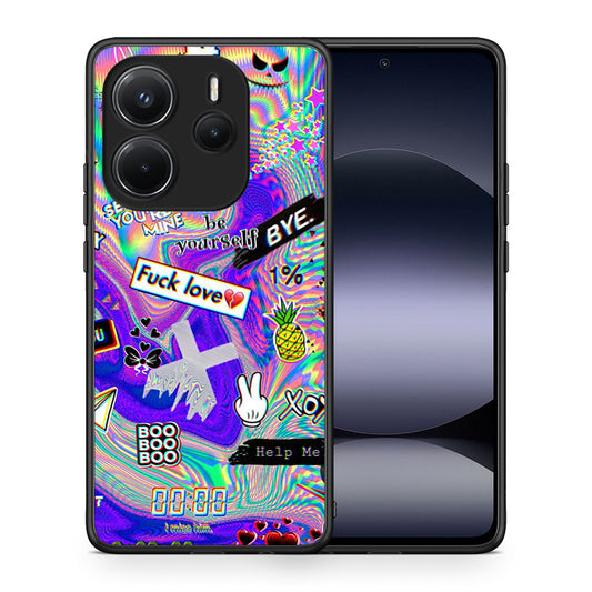 Θήκη Xiaomi Redmi Note 14 4G Game Over από τη Smartfits με σχέδιο στο πίσω μέρος και μαύρο περίβλημα | Xiaomi Redmi Note 14 4G Game Over case with colorful back and black bezels