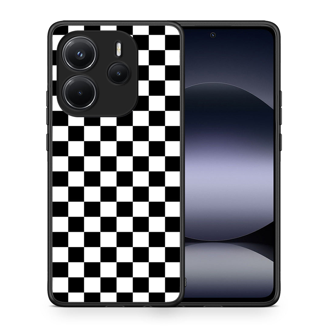 Θήκη Xiaomi Redmi Note 14 4G Squares Geometric από τη Smartfits με σχέδιο στο πίσω μέρος και μαύρο περίβλημα | Xiaomi Redmi Note 14 4G Squares Geometric case with colorful back and black bezels