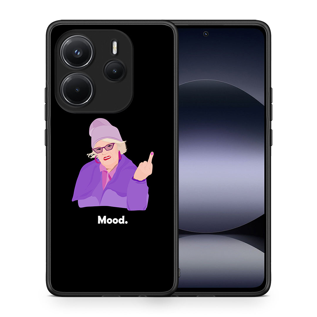 Θήκη Xiaomi Redmi Note 14 4G Grandma Mood Black από τη Smartfits με σχέδιο στο πίσω μέρος και μαύρο περίβλημα | Xiaomi Redmi Note 14 4G Grandma Mood Black case with colorful back and black bezels