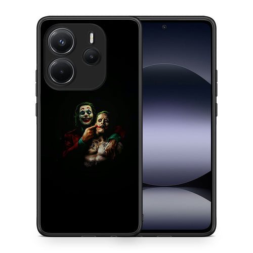 Θήκη Xiaomi Redmi Note 14 4G Clown Hero από τη Smartfits με σχέδιο στο πίσω μέρος και μαύρο περίβλημα | Xiaomi Redmi Note 14 4G Clown Hero case with colorful back and black bezels