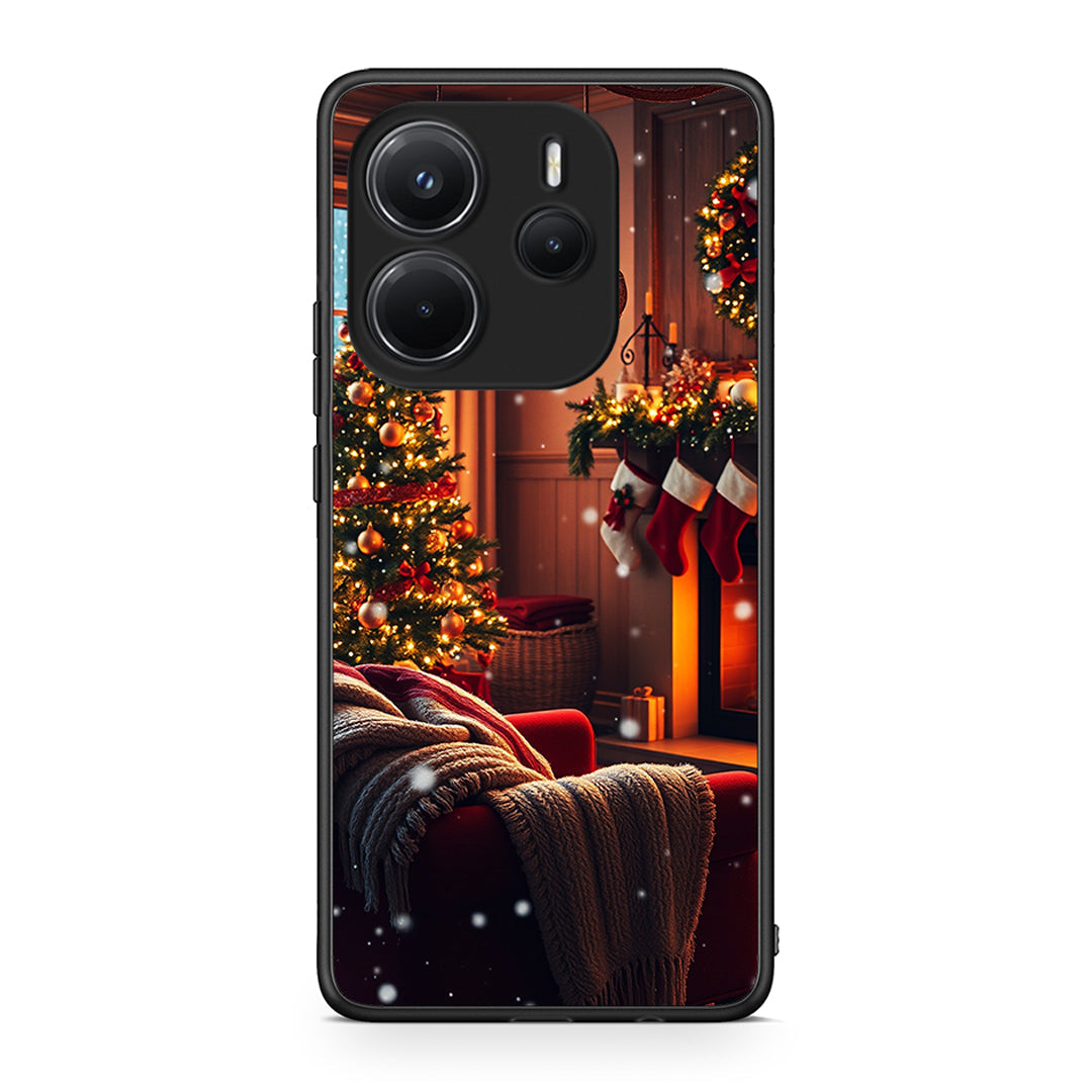 Xiaomi Redmi Note 14 4G Home For Christmas θήκη από τη Smartfits με σχέδιο στο πίσω μέρος και μαύρο περίβλημα | Smartphone case with colorful back and black bezels by Smartfits