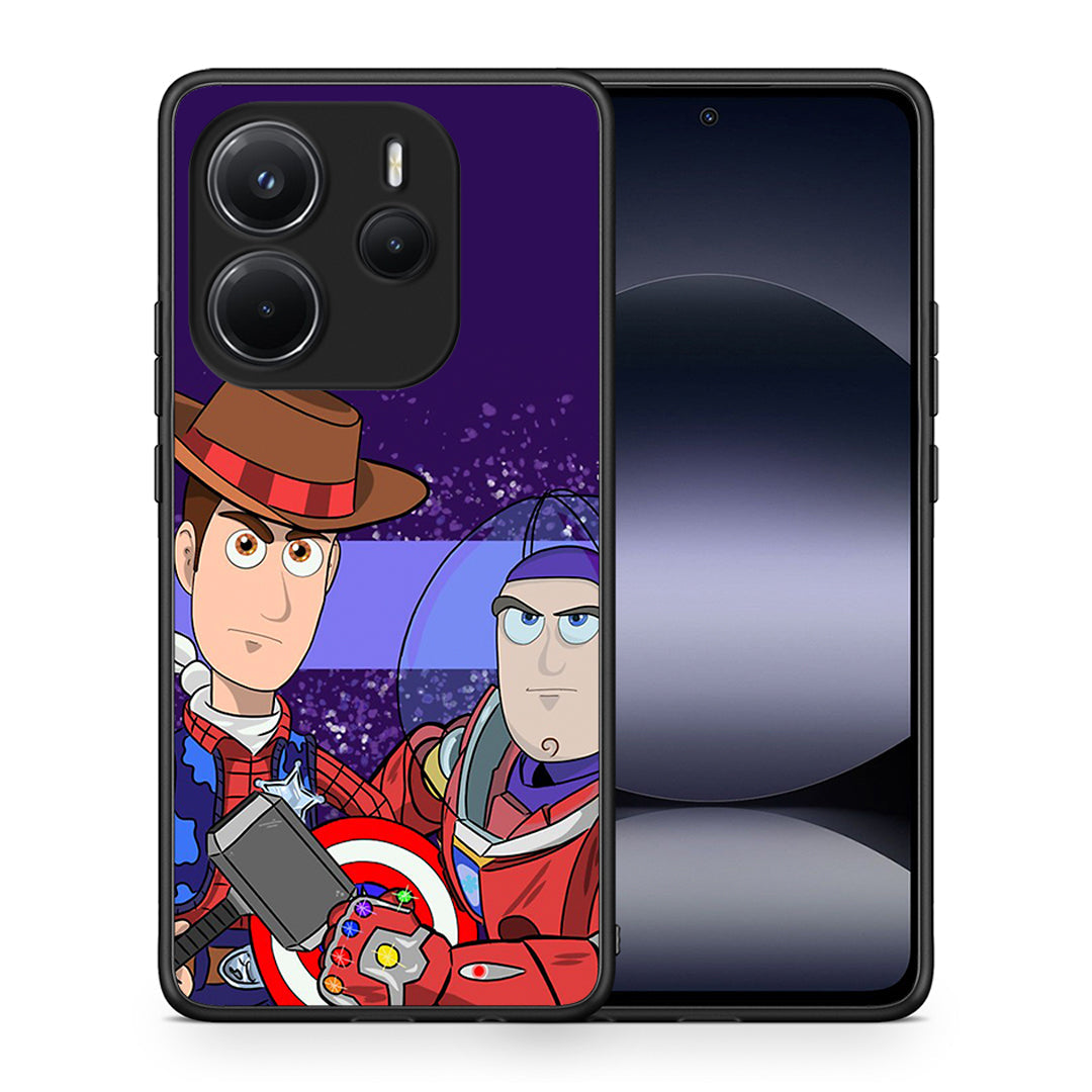 Θήκη Xiaomi Redmi Note 14 4G Infinity Story από τη Smartfits με σχέδιο στο πίσω μέρος και μαύρο περίβλημα | Xiaomi Redmi Note 14 4G Infinity Story case with colorful back and black bezels