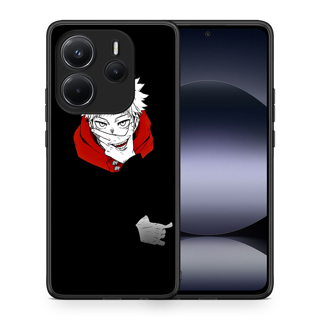Θήκη Xiaomi Redmi Note 14 4G Itadori Anime από τη Smartfits με σχέδιο στο πίσω μέρος και μαύρο περίβλημα | Xiaomi Redmi Note 14 4G Itadori Anime case with colorful back and black bezels