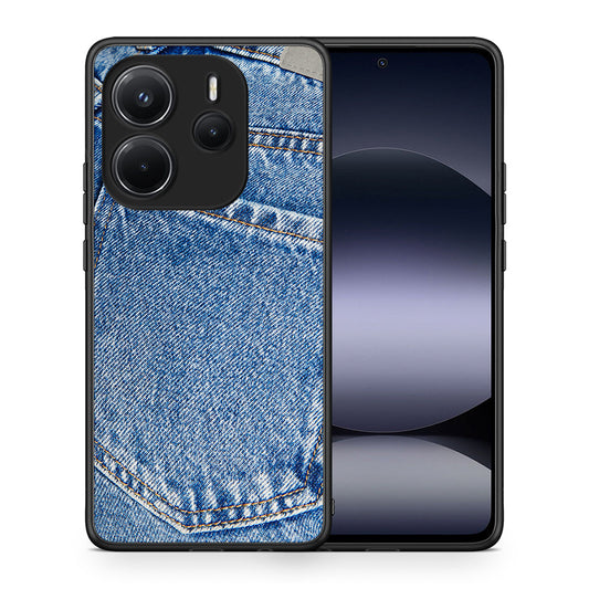 Θήκη Xiaomi Redmi Note 14 4G Jeans Pocket από τη Smartfits με σχέδιο στο πίσω μέρος και μαύρο περίβλημα | Xiaomi Redmi Note 14 4G Jeans Pocket case with colorful back and black bezels