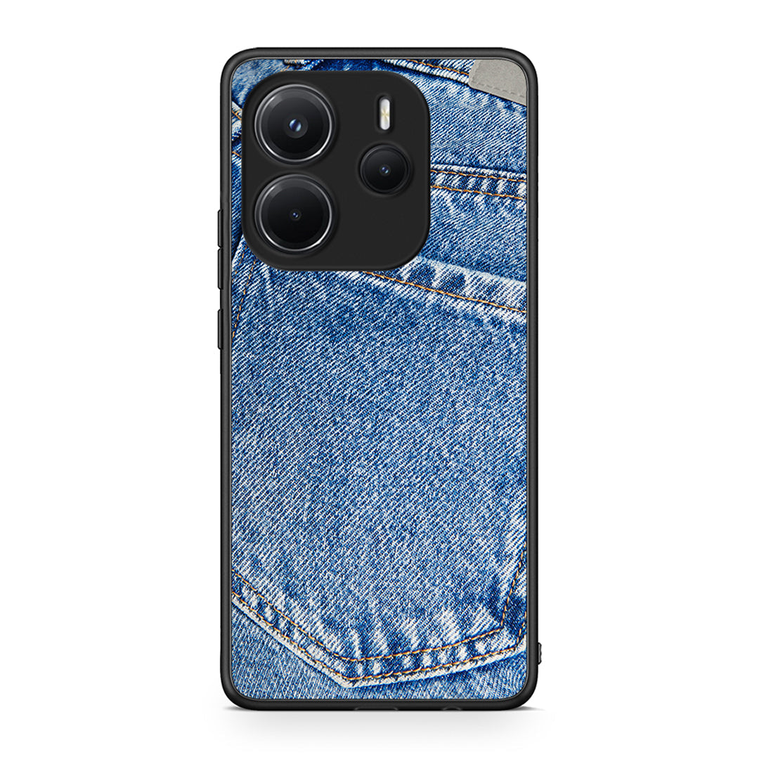 Xiaomi Redmi Note 14 4G Jeans Pocket θήκη από τη Smartfits με σχέδιο στο πίσω μέρος και μαύρο περίβλημα | Smartphone case with colorful back and black bezels by Smartfits