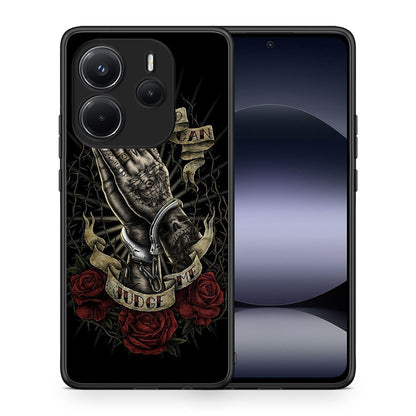 Θήκη Xiaomi Redmi Note 14 4G Judge By God από τη Smartfits με σχέδιο στο πίσω μέρος και μαύρο περίβλημα | Xiaomi Redmi Note 14 4G Judge By God case with colorful back and black bezels