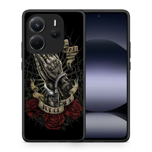 Θήκη Xiaomi Redmi Note 14 4G Judge By God από τη Smartfits με σχέδιο στο πίσω μέρος και μαύρο περίβλημα | Xiaomi Redmi Note 14 4G Judge By God case with colorful back and black bezels